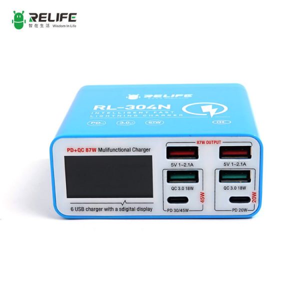 RELIFE INTELLIGENT DIGITAL DISPLAY 6-PORT CHARGER/WIDE VOLTAGE RL-304N - Image 2